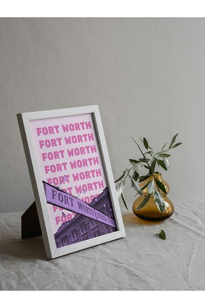 Arthopia Forth Worth Purple City Cities Pinterest Αφίσα με κορνίζα Υψηλής ποιότητας διακοσμητικό σχέδιο ζωγραφικής