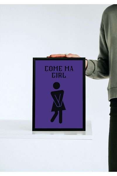 Arthopia Γυναικεία τουαλέτα Come Ma Girl WC Διακόσμηση Αφίσα Πλαίσιο Υψηλής Ποιότητας Σχεδιασμός Ζωγραφική