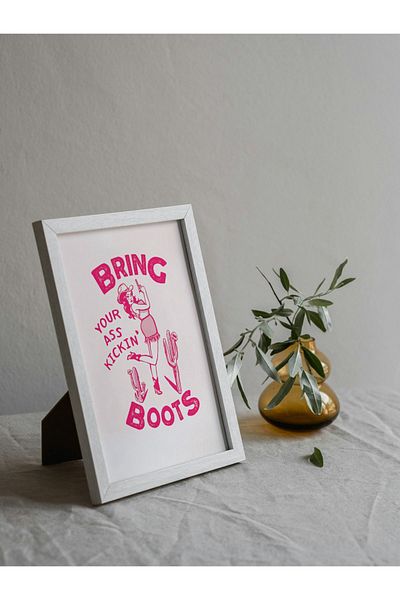 Arthopia Kicking Boots Cowgirl Cowboy Pinterest Δώρο Αφίσα Πλαίσιο Καλλιτεχνική Ζωγραφική