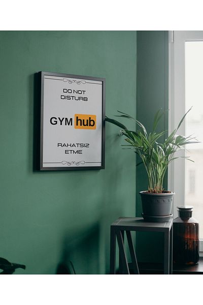 Arthopia GymHub Do Not Disturb Πίνακας υψηλής ποιότητας σχεδίασης με πλαίσιο αφίσας