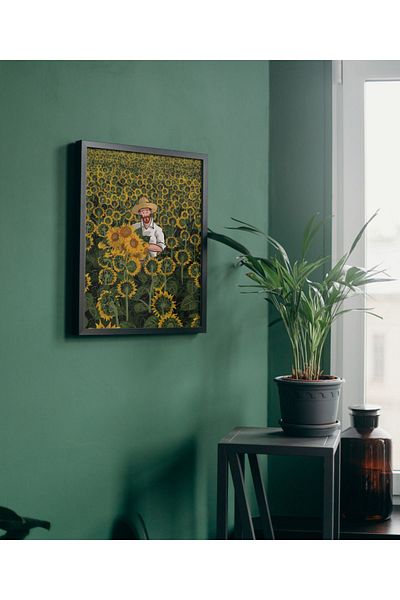 Arthopia Vintage Pinterest Αφίσα Van Gogh And Sunflowers με κορνίζα Υψηλής ποιότητας διακοσμητικό σχέδιο ζωγραφικής