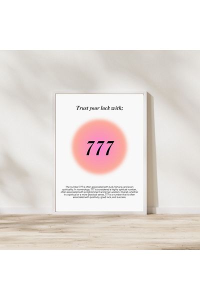 Arthopia Pinterest Angel No 777 Πίνακας υψηλής ποιότητας σχεδίου με κορνίζα αφίσας