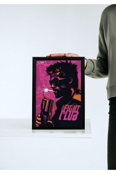 Arthopia Vintage Pinterest Fight Club Tyler Durden Αφίσα με κορνίζα Υψηλής ποιότητας ζωγραφική σχεδίου