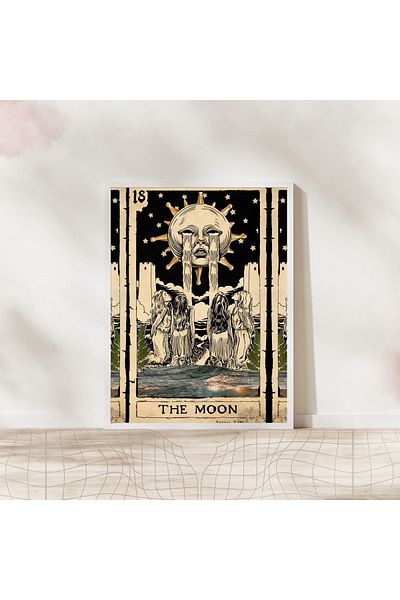 Arthopia Κάρτα Ταρώ The Moon Pinterest Διακοσμητική αφίσα με κορνίζα Υψηλής ποιότητας σχεδιασμός ζωγραφικής