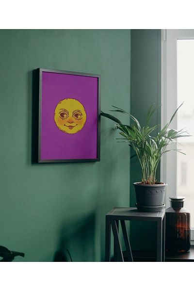 Arthopia Big Smiling Sun Moonlight Chill Vibe Sun Pinterest Δώρο Αφίσα Κορνίζα Καλλιτεχνική ζωγραφική