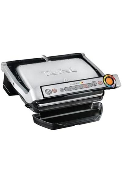 TEFAL Electric Grill Gc712d34 – 2000w, 600 Cm², Manual Automatic Mode, Titanium, Washable