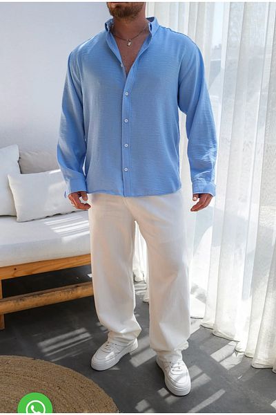 çerme Ανδρικό πουκάμισο Oversize Cut Line Look