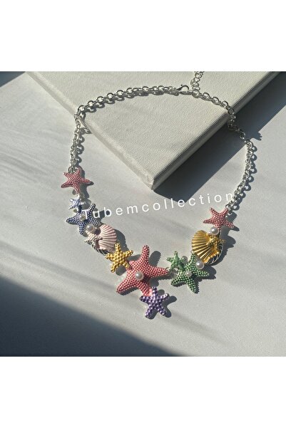 COLLECTİON deniz yıldızı deniz kabuğu deniz temalı kolye
