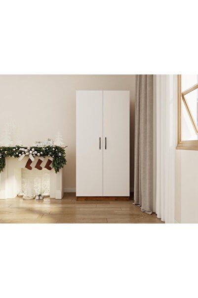 Masif Market 2 Kapaklı Bölmeli Gardırop Amalfi-Beyaz