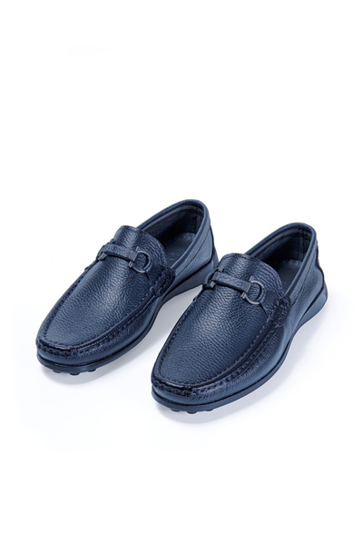 Vantaggio Forte Navy Blue Men's Loafer - 100% Genuine Leather, Buckle Shoes