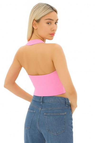 ParlaMira Γυναικεία μπλούζα Candy Pink από βισκόζη Lycra με λεπτομέρεια ρυθμιζόμενης κοπής