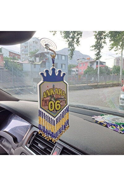 pozantiaksesuardunyasi زينة مرآة السيارة مصنوعة يدويًا من البليكسي جلاس مطرز أنقرة 06. متوفر بصريًا على الوجه الأمامي والخلفي.