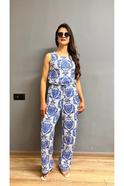 Butik Önden Bağcıklı Kolsuz Desenli Süprem Elbise