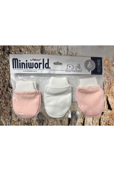 Miniworld Newborn Baby Girl Gloves Powder Color 3-Piece