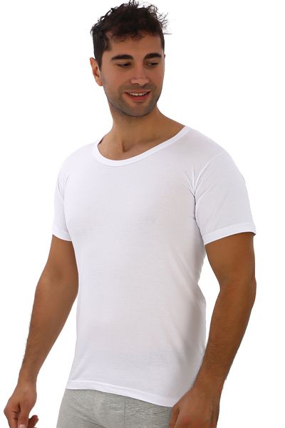 ENTAHA Tutku White Men's Lightweight Crew Neck Undershirt 100% Cotton 3 Pieces