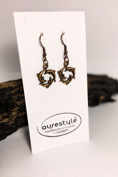 ayrestyle Dolphin Tumbled Earrings - Tumbled Bohemian Dolphin Fish Bohemian Dangle Earrings