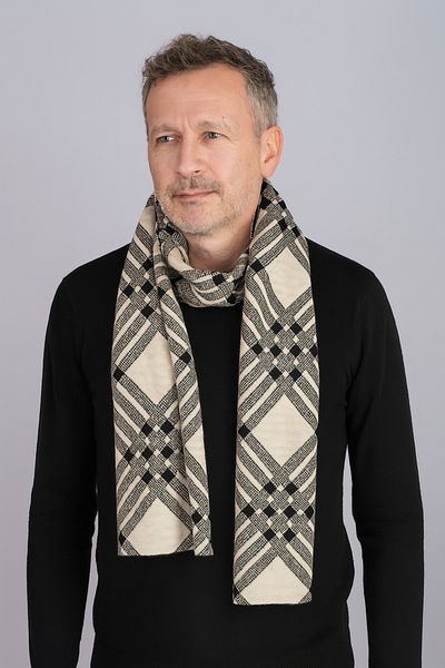 Sebir Moda Checkered Knitwear Scarf