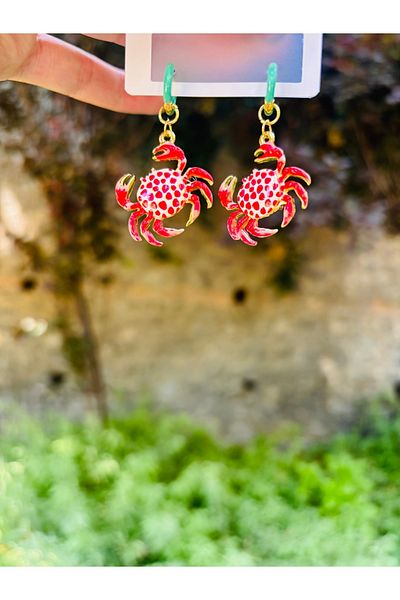 Markiz Takı Red Crab Earrings