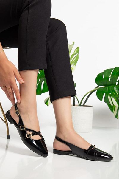 Bilalim Shoes balerina de dama cu detaliu catarama spate deschis pentru utilizare zilnica balerina eleganta si confortabila-051