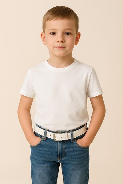 Çantacım Children's Belt White Trousers Unisex