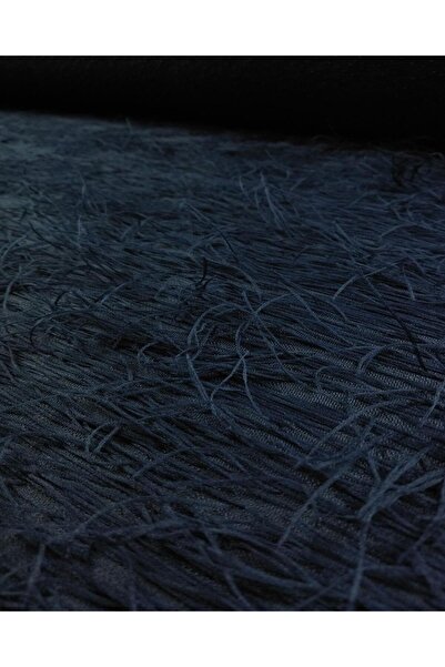 Kumaş Parça Üzeri Püsküllü koyu Lacivert Renk Tarz Bir Dokuma En: 160 cm