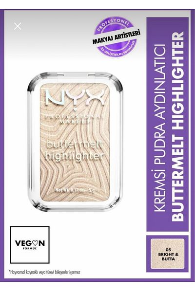 NYX Professional Makeup Buttermelt Highlighter Creamy Powder Illuminator - 05 Bright & Butta