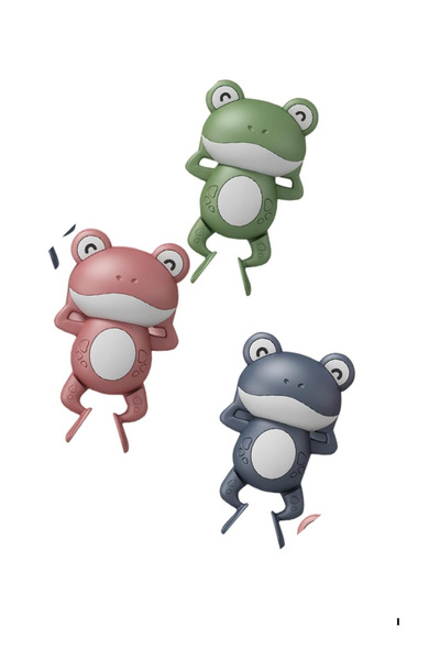 MİNGODAN 1 Adet Kurmalı Su Kurbağa Yüzen Oyuncak Kaliteli Banyo Küvet Havuz A...