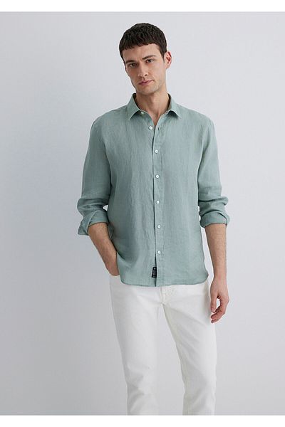 Mavi Green Linen Shirt Slim Fit / Slim Fit 0211466 -70113
