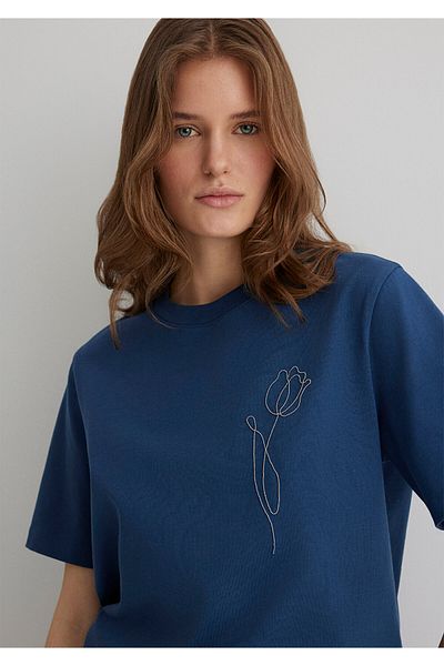 Mavi Μπλουζάκι με στάμπα Navy Blue - Regular Fit