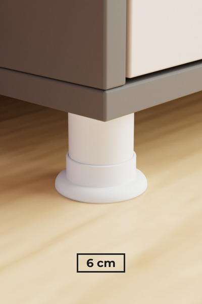 wooden lane studio Beyaz Plastik 6cm Mobilya Koltuk Baza Masa Ofis Dolap Ayağ...