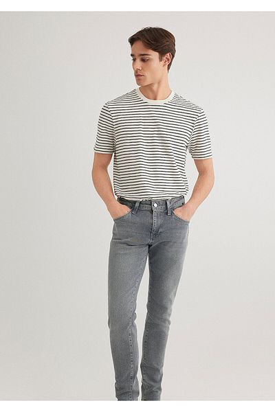 Mavi Tricou alb cu dungi Regular Fit 0612526 -70057