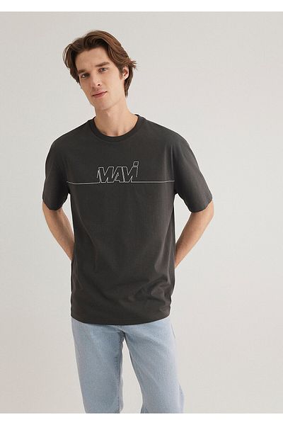 Mavi Τυπωμένο λογότυπο Anthracite T-Shirt Loose Fit / Loose Relaxed Fit 0610254 -80955
