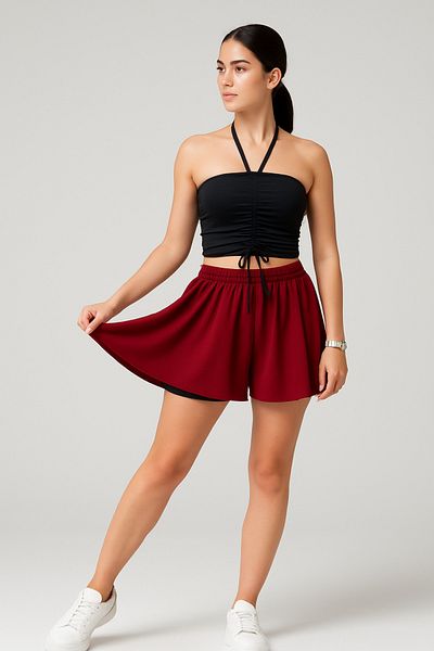 MODA - Women's Tight Fit Inside Sweet Tennis Shorts Skirt Is Suitable for Sea and Pool, the Fabric Is Quick-Drying