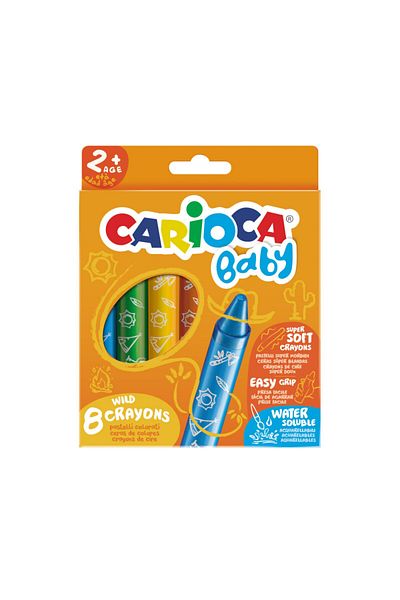 CARIOCA 2 Years+ Jumbo Baby Soft Pastel Crayons - Pack of 8