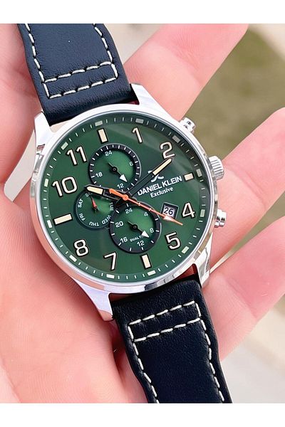 Daniel Klein Steel Cord & Leather Cord Internal Functions Active 3 Atm Men's Wrist Watch Bc13572.S6