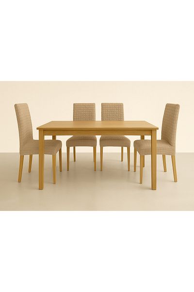 Özlü Home Κάλυμμα καρέκλας Calico Twisted, Ελαστικό εύκαμπτο κάλυμμα καρέκλας 1 τεμάχιο μπεζ