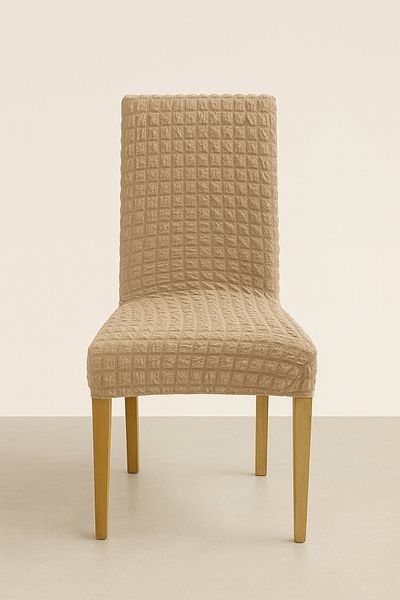 Özlü Home Κάλυμμα καρέκλας Calico Twisted, Ελαστικό εύκαμπτο κάλυμμα καρέκλας 1 τεμάχιο μπεζ