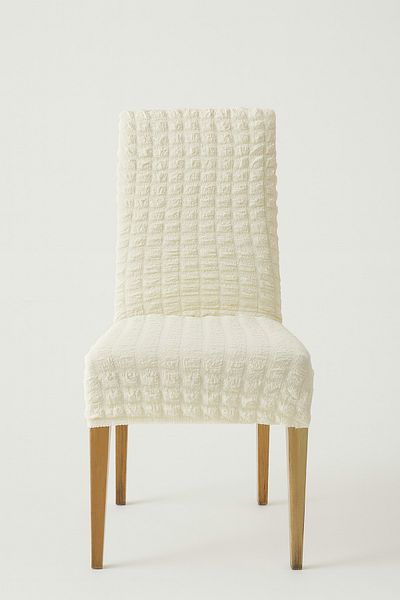 Özlü Home Κάλυμμα καρέκλας Calico Twisted, Ελαστικό εύκαμπτο κάλυμμα καρέκλας 1 τεμάχιο κρεμ χρώμα