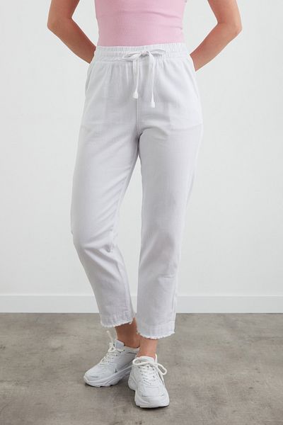 Fulla Moda Pantaloni cu talie înaltă cu talie elastică