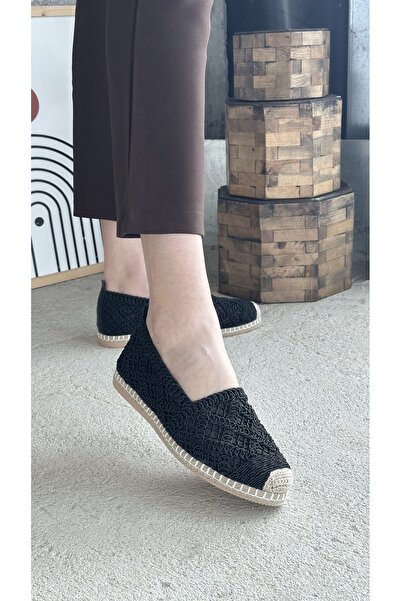 Letafia Mayfair Чорні еспадрильї з мереживними деталями