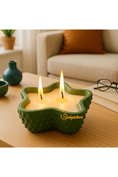 Nigistore Dekoratif Deniz Yıldızı Kaseli Mum