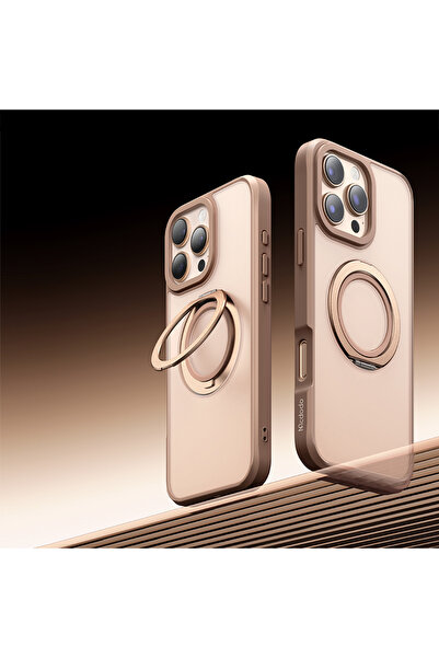 Mcdodo PC-4935 İphone 16 Pro Max uyumlu Halka standlı Magsafe Titanyum Kapak