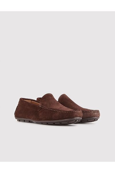 Cabani Genuine Leather Brown Suede Men's Loafer