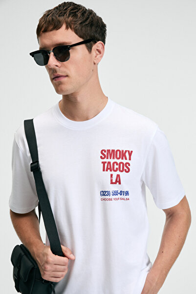 GRIMELANGE FRESH Ανδρικό 100% βαμβακερό μπλουζάκι με στάμπα με κοντό μανίκι και στρογγυλό γιακά