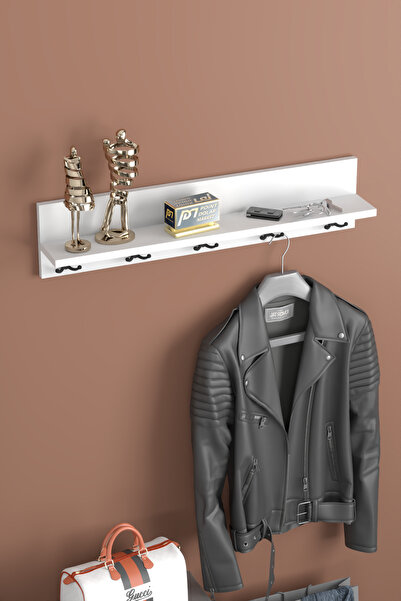 PDMPOİNT DOLAP MARKET Vega Duvar Askılığı - Portmanto - Beyaz