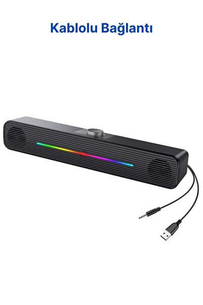 Techmaster E-3544 Telefon Bilgisayar Tablet Rgb Stereo Usb Hoparlör Soundbar