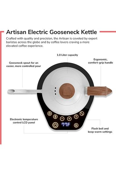 Brewista Artisan 0.6 ml Gooseneck Variable Kettle Black