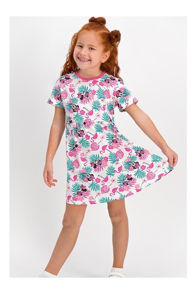 Genel Markalar Minnie Mouse Lisanslı Pembe Kız Çocuk Homewear Elbise D4314-c