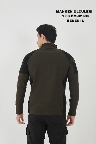 Camp Scoutland Тактически суитшърт Camp138 Outdoor Tactical, водоотблъскващ, мъжки, каки-черен