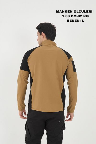 Camp Scoutland Тактически суитшърт Camp138 Outdoor Tactical, водоотблъскващ, за мъже, в цвят горчица и черен цвят